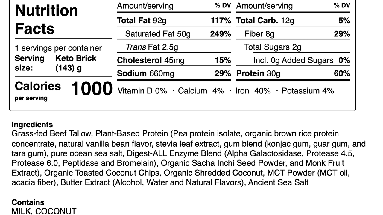 No-Bake Cookie Keto Brick