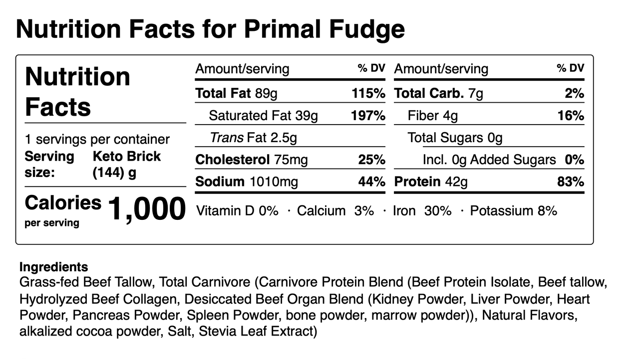 Primal Fudge Keto Brick